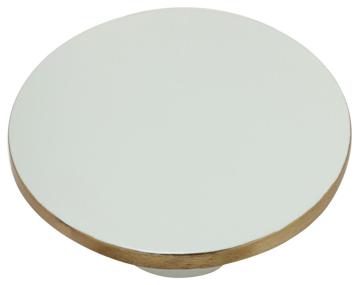 Tortenplatte Art Deco Goldfarben, Mintgrün, 21x14 cm - Goldfarben/Mintgrün, Trend, Metall (21/14cm) - Kayoom
