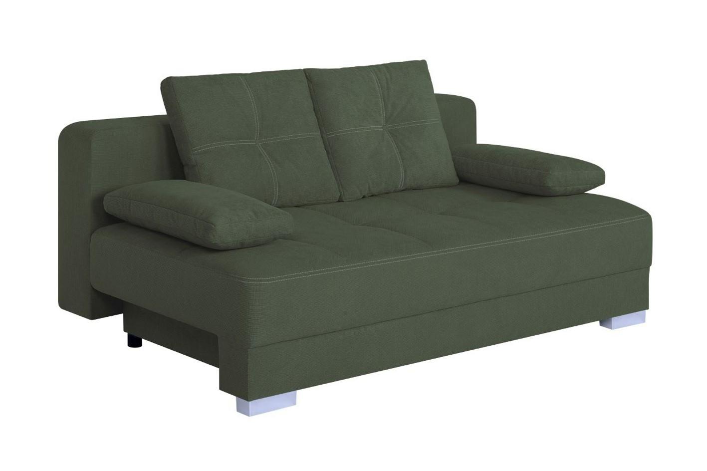 Rozkládací pohovka BEN, lesní zelená,lůžko,úl.prostor - bílá/černá, Design, kompozitní dřevo/textil (200/90/110cm)