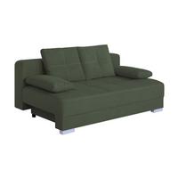 2-Sitzer-Sofa Mit Schlaffunktion Ben Waldgrün - Waldgrün/Chromfarben, Design, Holzwerkstoff/Textil (200/90/110cm) - P & B