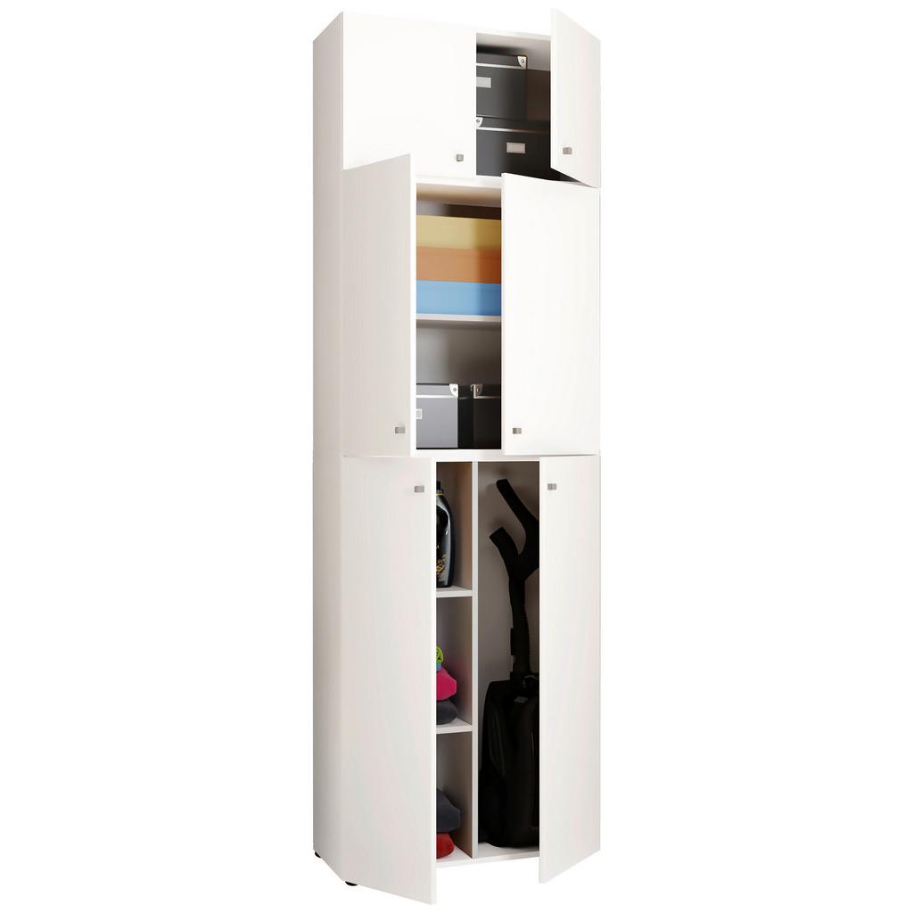 Mehrzweckschrank Lona XXL Weiß stehend BxH: 70x223 cm