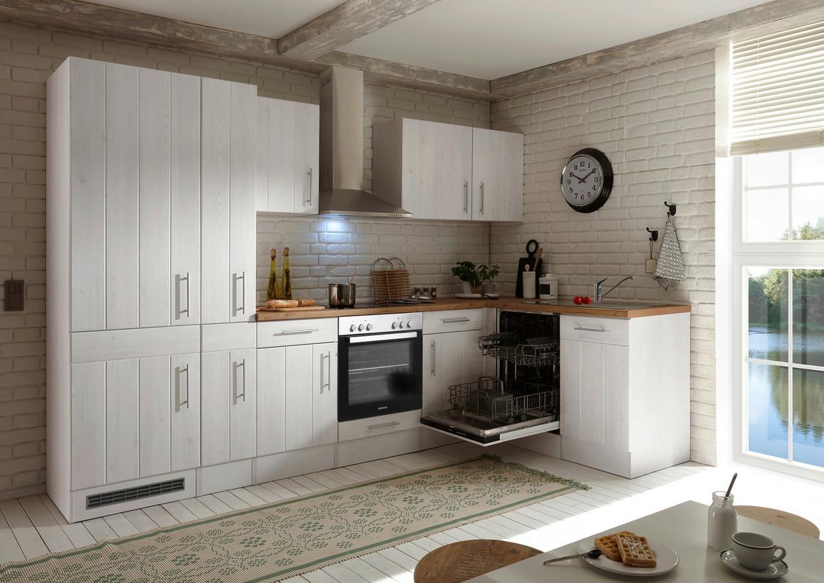 Eckküche Anton Landhaus - Wildeiche/Lärchefarben, Basics, Holzwerkstoff (310/172cm) - Respekta