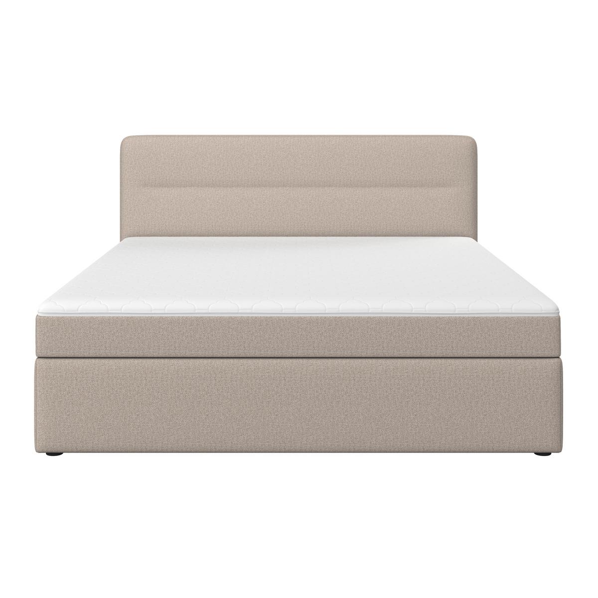 Boxspringová posteľ MARCO 180x200, sivohnedá - čierna/taupe, Modern, drevo/textil (180/200cm) - Bessagi Home