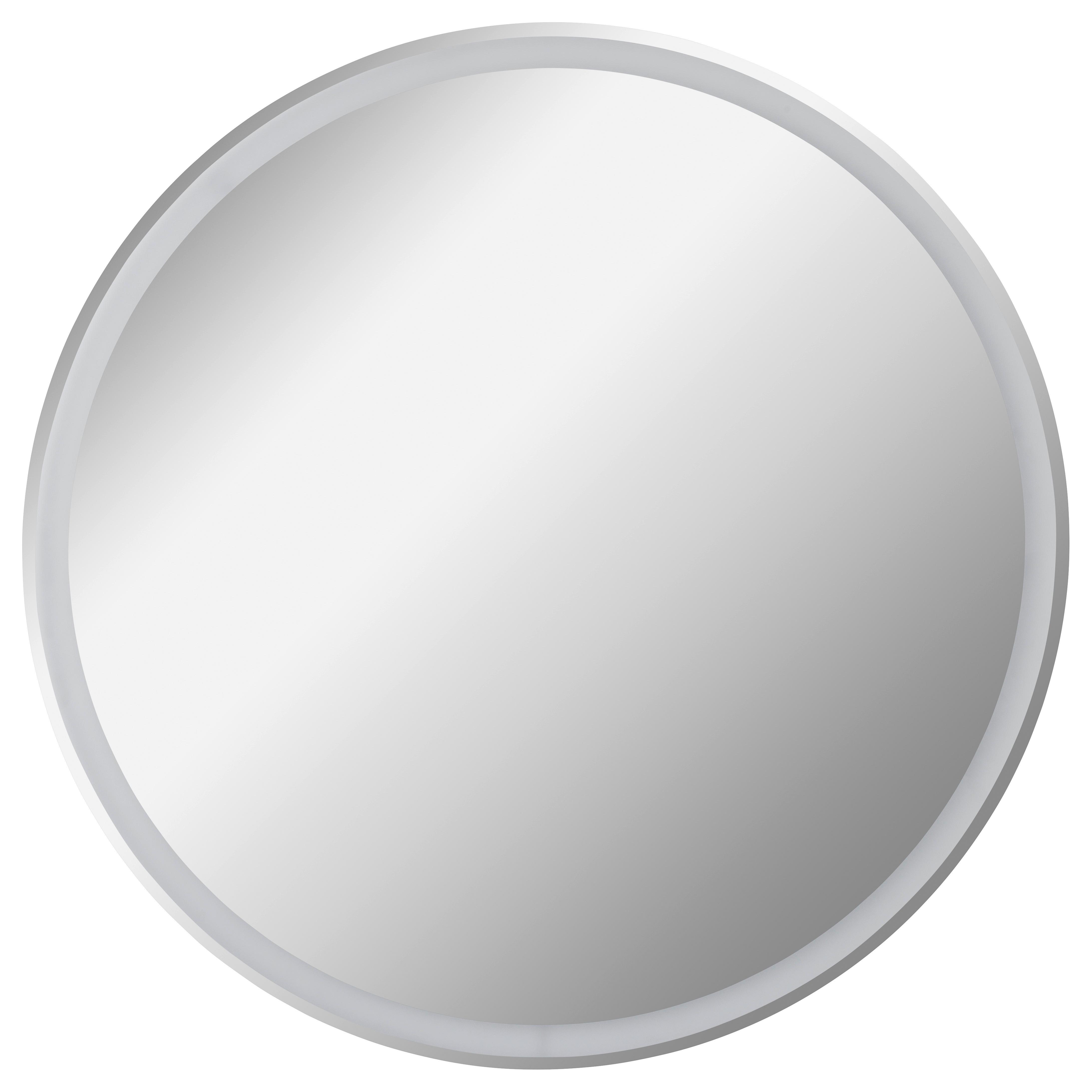 Wandspiegel Mirror Rund 80x80 cm ohne Rahmen mit Led - Basics, Glas (80/80/3cm) - MID.YOU