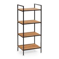 Standregal Bambus/Metall BxHxT: 39x33x95 cm,4 Ablagen - Schwarz/Naturfarben, Basics, Holz/Metall (39/33/95cm) - Zeller Present