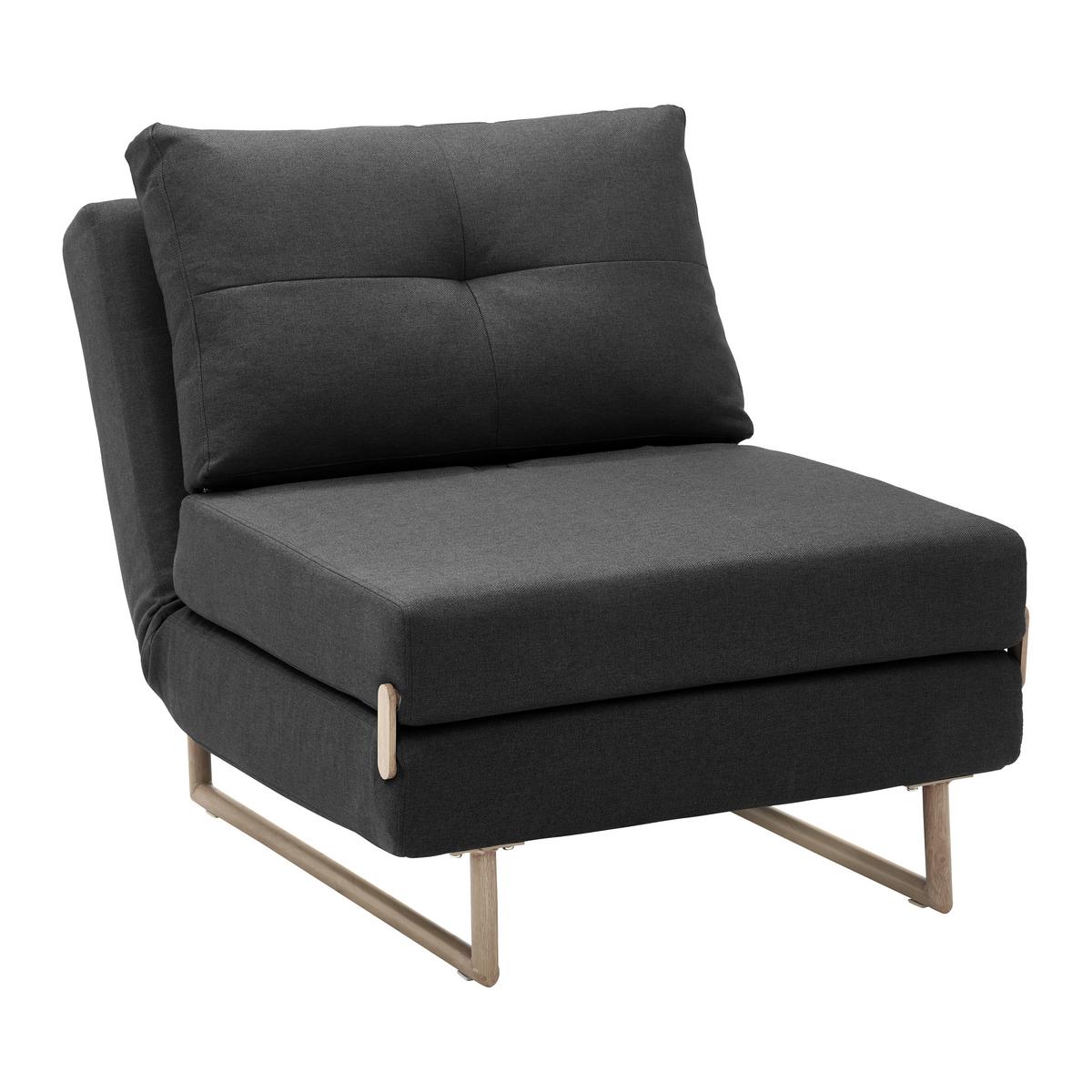 Rozkladacia pohovka Malic tmavosivé - farba duba/tmavosivá, Modern, kov/textil (80/84/90cm) - Bessagi Home