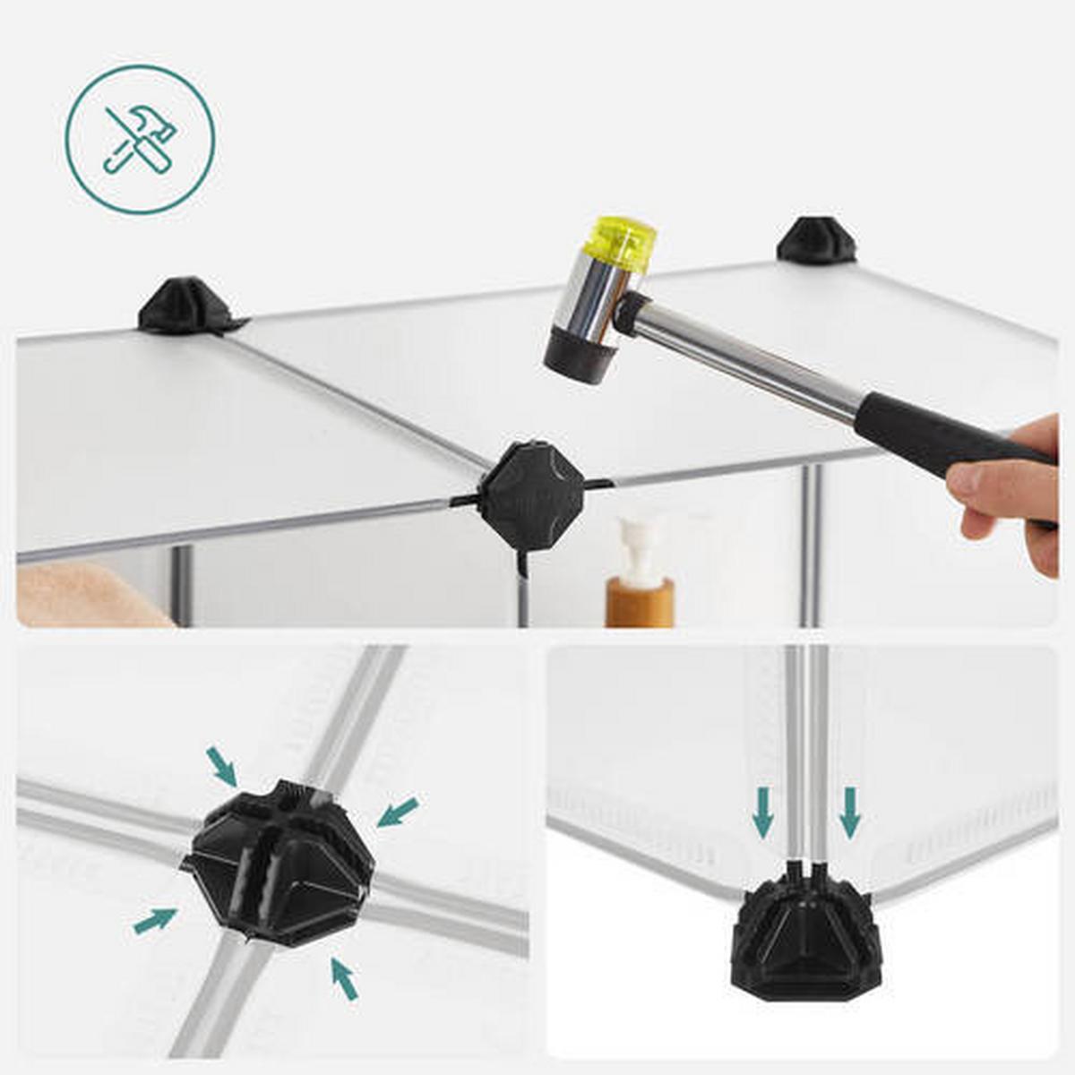 Regalkombination B: 93 cm, Weiß - Schwarz/Weiß, Basics, Kunststoff/Metall (93/123/31cm) - Boxxx