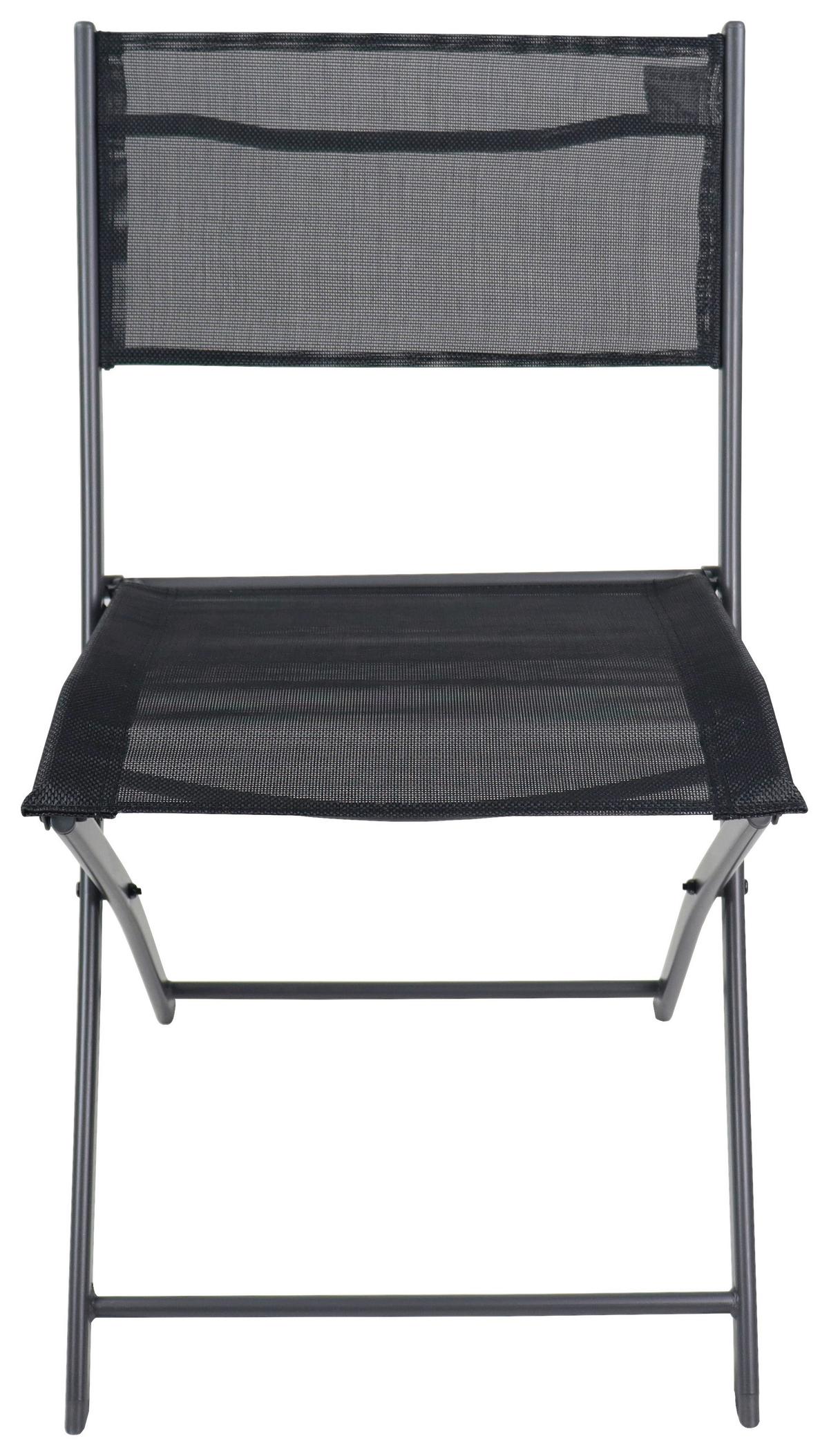 Gartenstuhl-Set Klappbar Sumila Metall, Textil - Schwarz, MODERN, Textil/Metall (45/79/46cm) - Ambia Garden