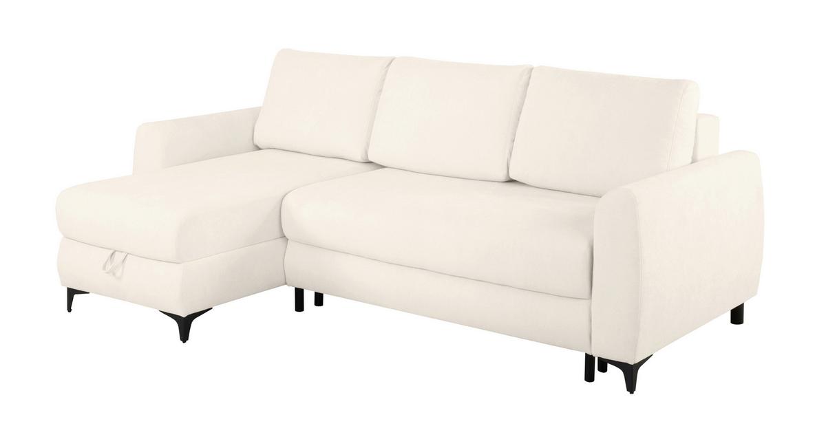 Ecksofa Moli, Creme S: 236x148 cm - Creme/Schwarz, Design, Textil (236/148cm) - MID.YOU