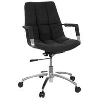 Drehstuhl Saranto Schwarz - Silberfarben/Schwarz, MODERN, Kunststoff/Textil (58/102/60cm) - MID.YOU