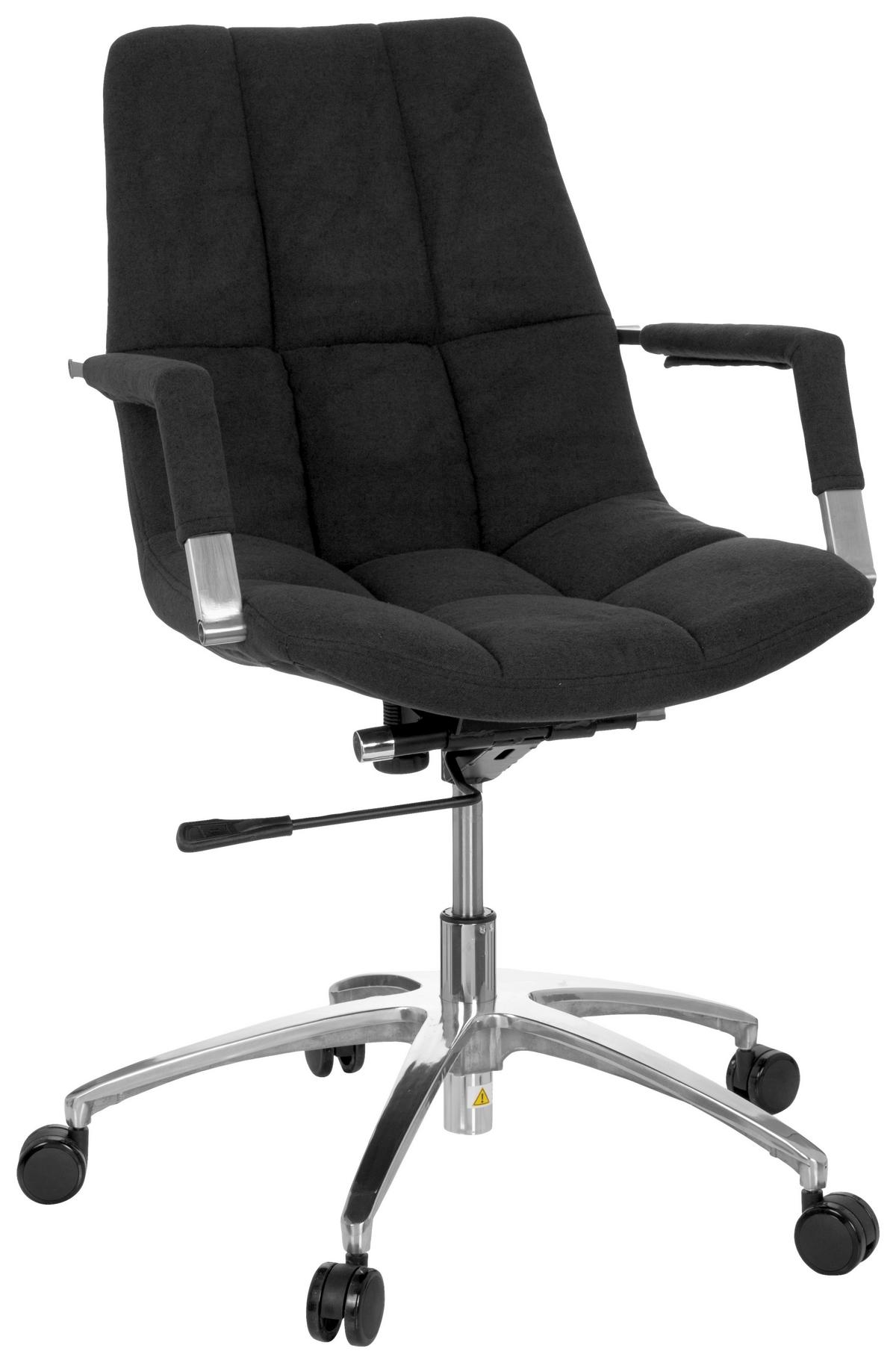 Drehstuhl Saranto Schwarz - Silberfarben/Schwarz, MODERN, Kunststoff/Textil (58/102/60cm) - MID.YOU