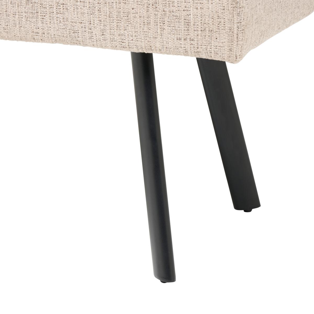 Sitzbank Paros Ohne Lehne Beige, B: 140 Cm - Beige/Schwarz, KONVENTIONELL, Textil (140/49/47cm) - MID.YOU