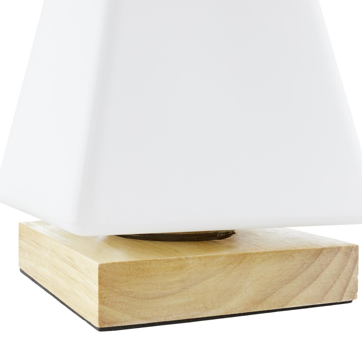 Stolní lampa Holly 14/17,3cm, 60 Watt - přírodní barvy, Moderní, dřevo/sklo (14/14/17,3cm) - Mömax
