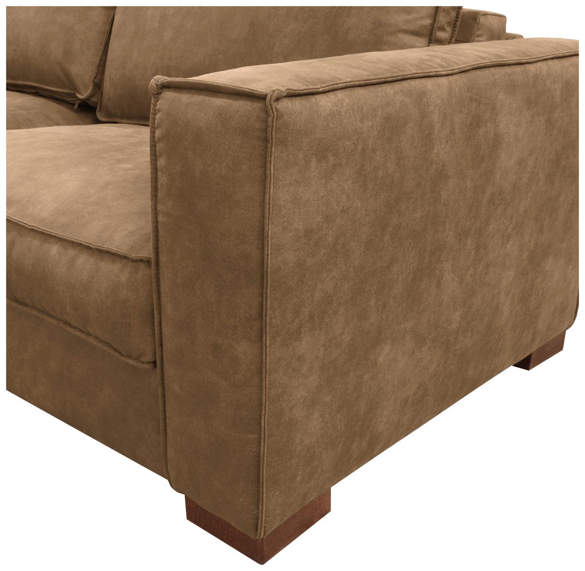 Schlafsofa Texas Braun Mikrofaser, B: 203 Cm - Dunkelbraun/Braun, Design, Textil (203/85/99cm) - MID.YOU