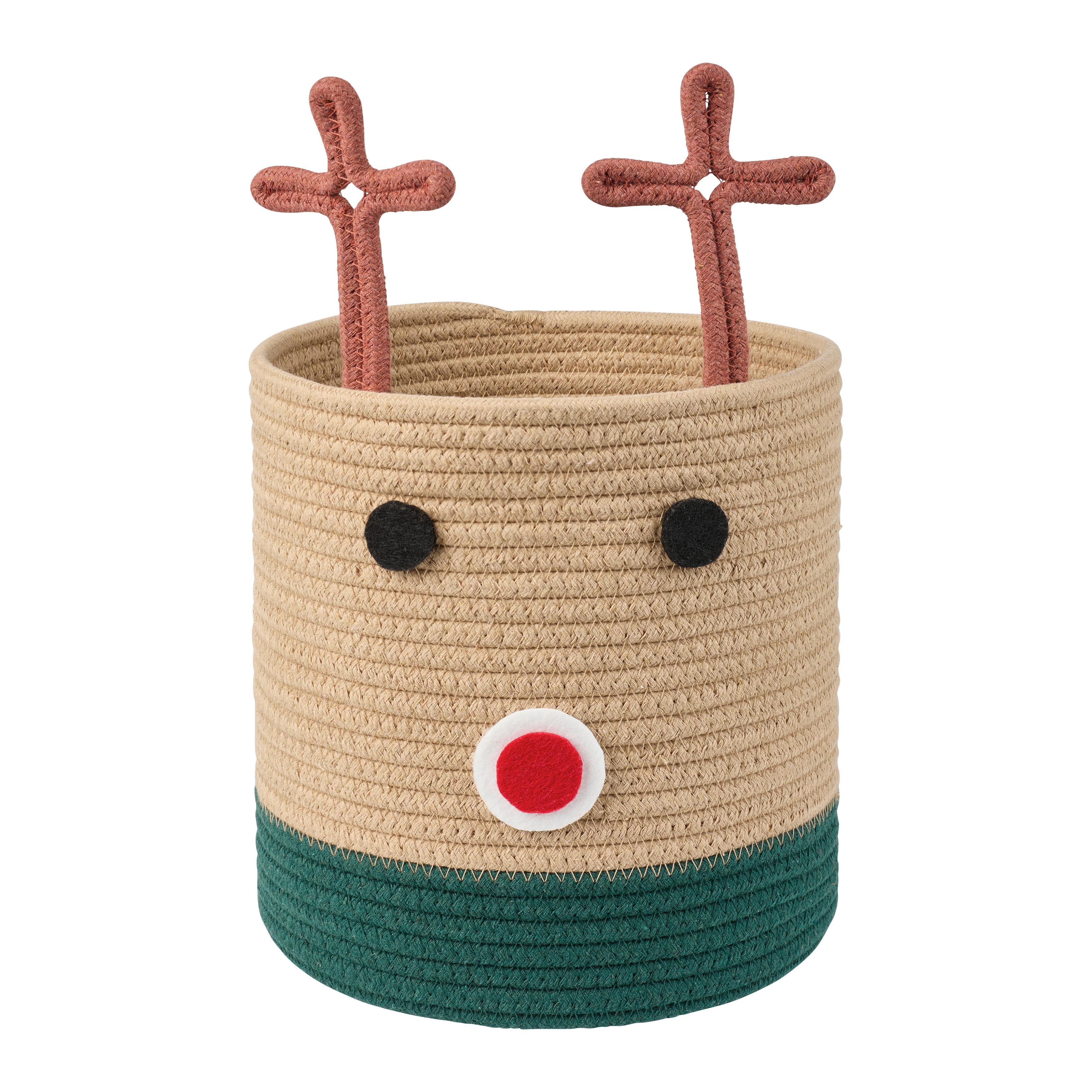 Koš TRIXI - světle zelená/světle červená, textil (23/23cm) - Mömax