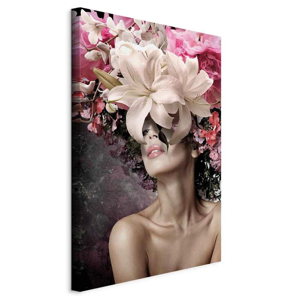 Leinwandbild Braun Pink B: 80 cm - Pink/Braun, Basics, Holz/Textil (80/120/1.2cm) - artgeist