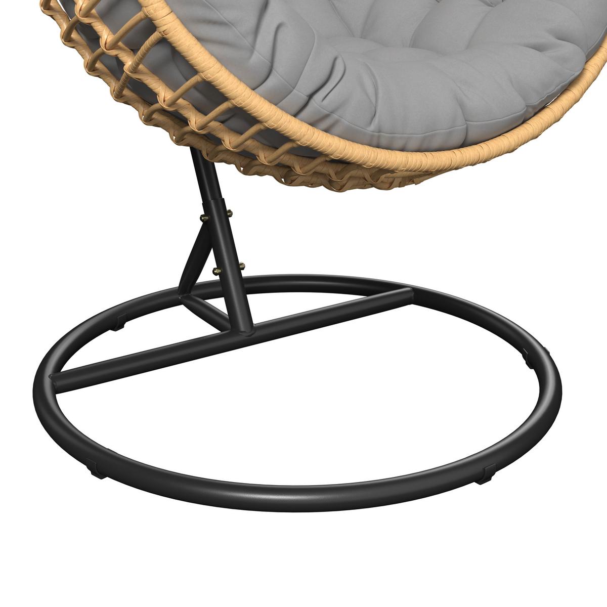 Hängesessel Ottawa - Schwarz/Naturfarben, Basics, Kunststoff/Textil (105/195/105cm) - Beldano