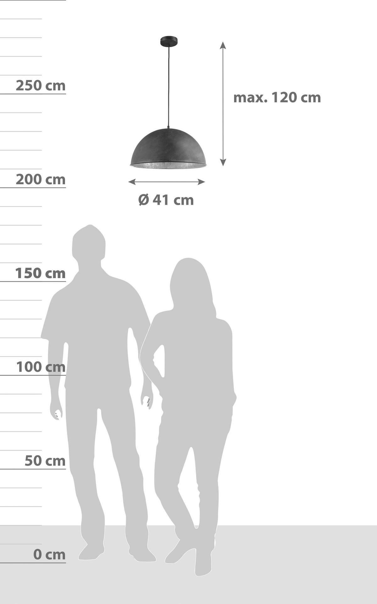 Hängeleuchte Xirena I H: 120 cm 1-Flammig - Rostfarben/Goldfarben, Trend, Metall (41/120cm) - Globo