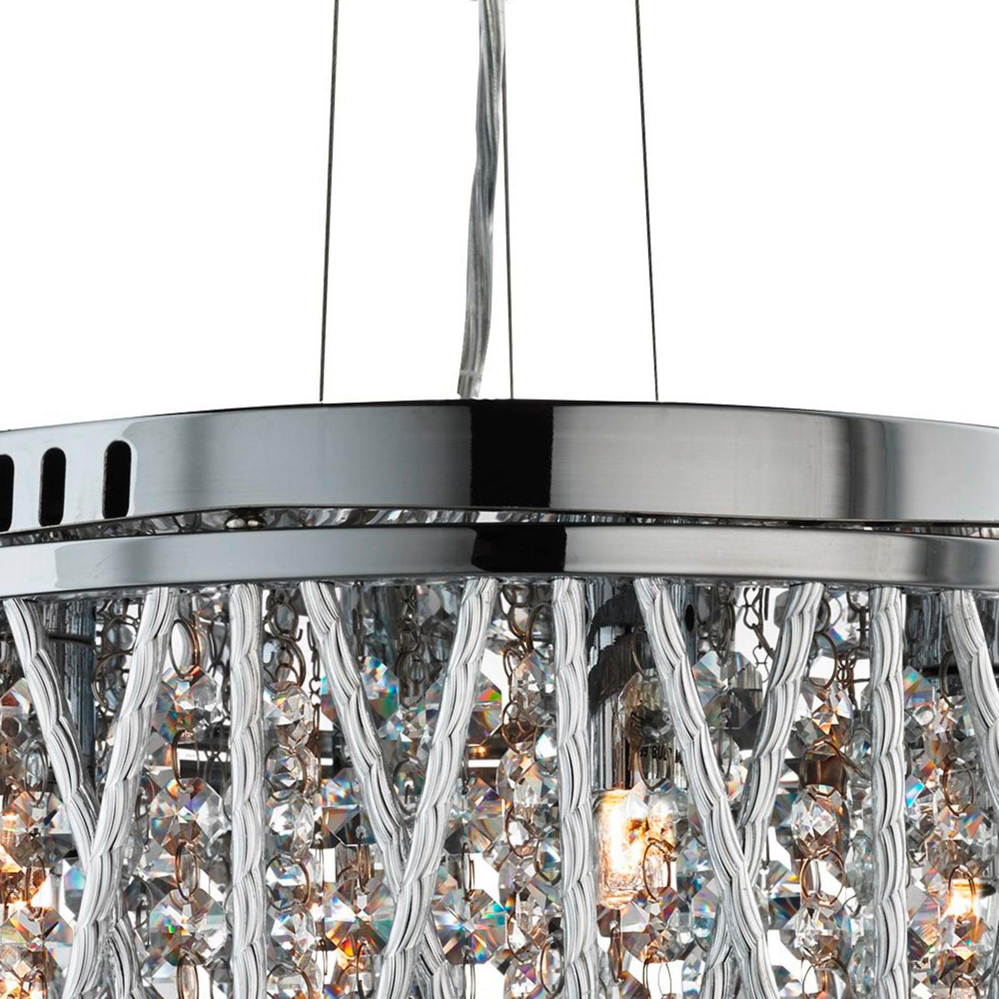 Hängeleuchte Elise H: 134 cm 3-Flammig, höhenverstellbar - Chromfarben, KONVENTIONELL, Glas/Metall (30/134cm)