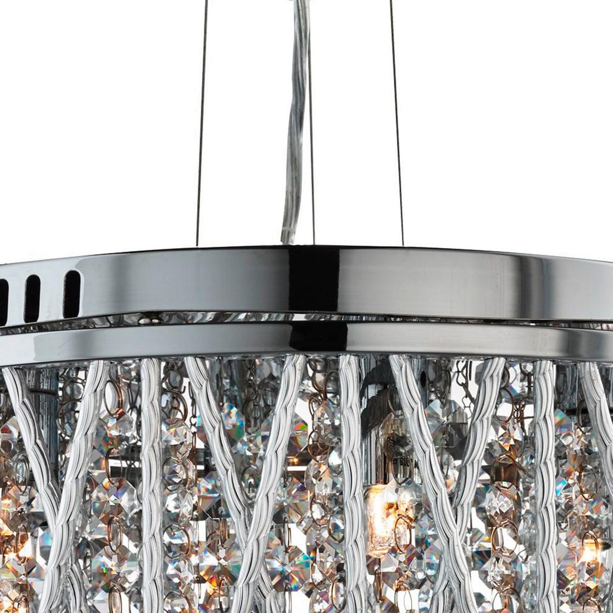 Hängeleuchte Elise H: 134 cm 3-Flammig, höhenverstellbar - Chromfarben, KONVENTIONELL, Glas/Metall (30/134cm)