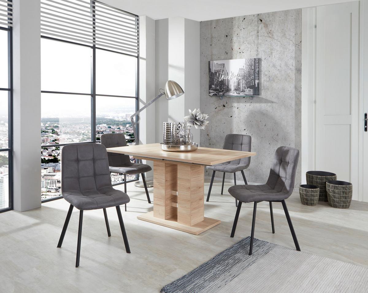 Esstisch Ausziehbar Helena 140-220x90 Cm Eiche Dekor - Eichefarben, KONVENTIONELL, Holzwerkstoff (140-220/76/90cm)