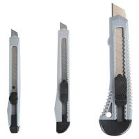 Cuttermesser-set 3-tlg. Abbrechklingen Kunststoff - KONVENTIONELL, Kunststoff/Metall