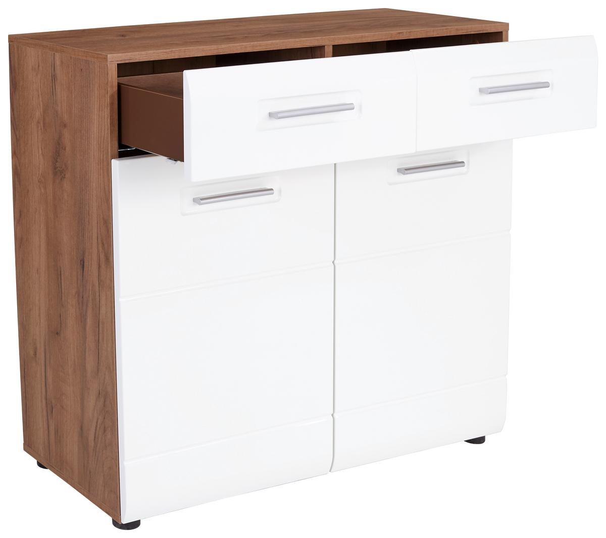 Komód Avensis New - tölgyfa színű/fehér, Konventionell, faalapú anyag (90/85,4/37cm) - Luca Bessoni