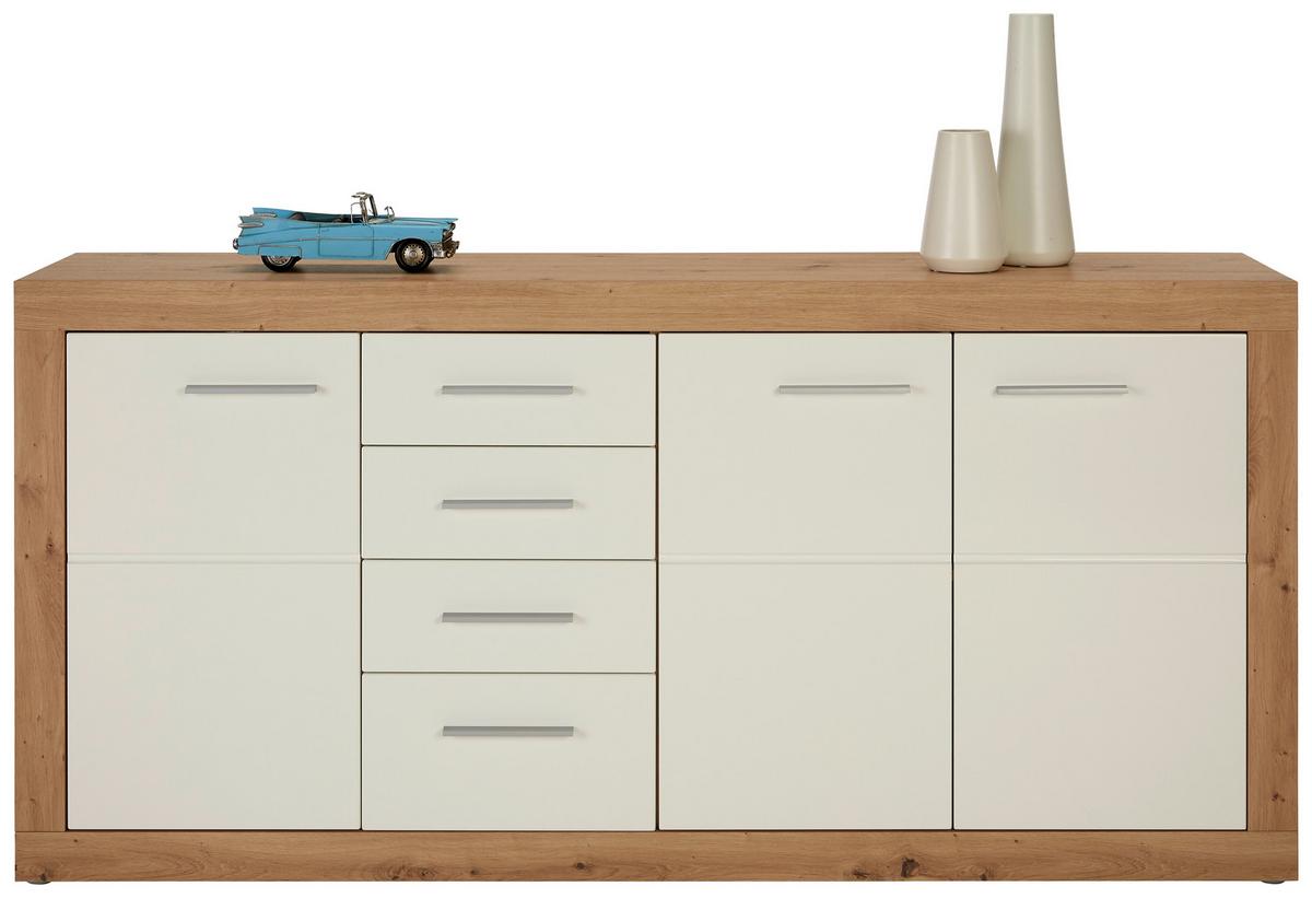 ŠIROKÁ KOMODA MALTA  -EXKLUSIV- - bílá/barvy dubu, Konvenční, kompozitní dřevo/plast (179/86/40cm) - Mömax
