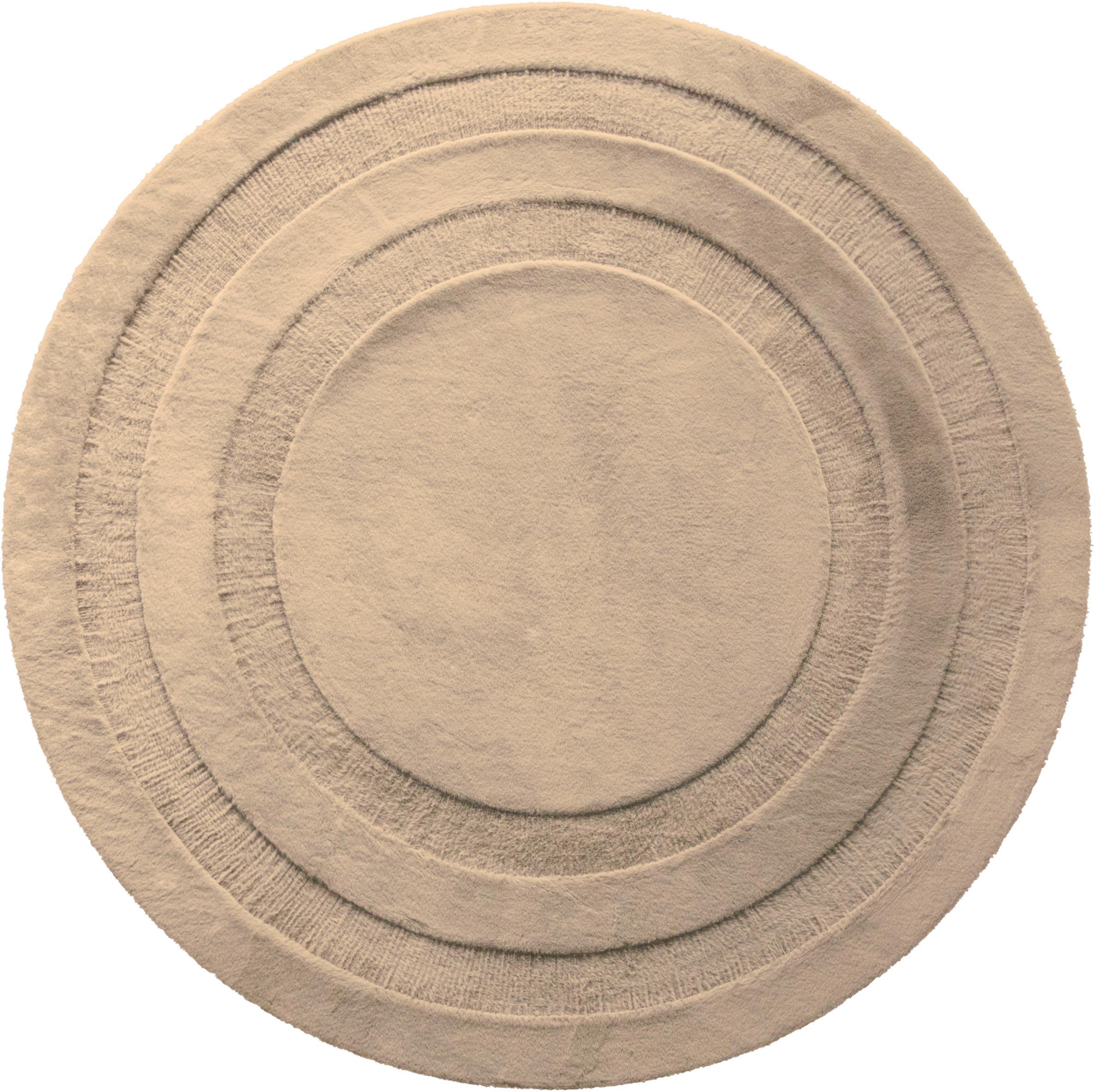 Szőrme Szőnyeg Oscar Átmérő Kb. 160cm - homokszínű, Modern, textil (160cm) - Luca Bessoni