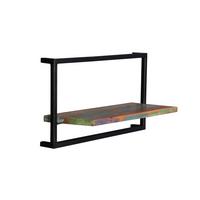 Wandregal Multicolor/Schwarz B: 65cm - Multicolor/Schwarz, Design, Holz/Metall (65/35/25cm) - MID.YOU