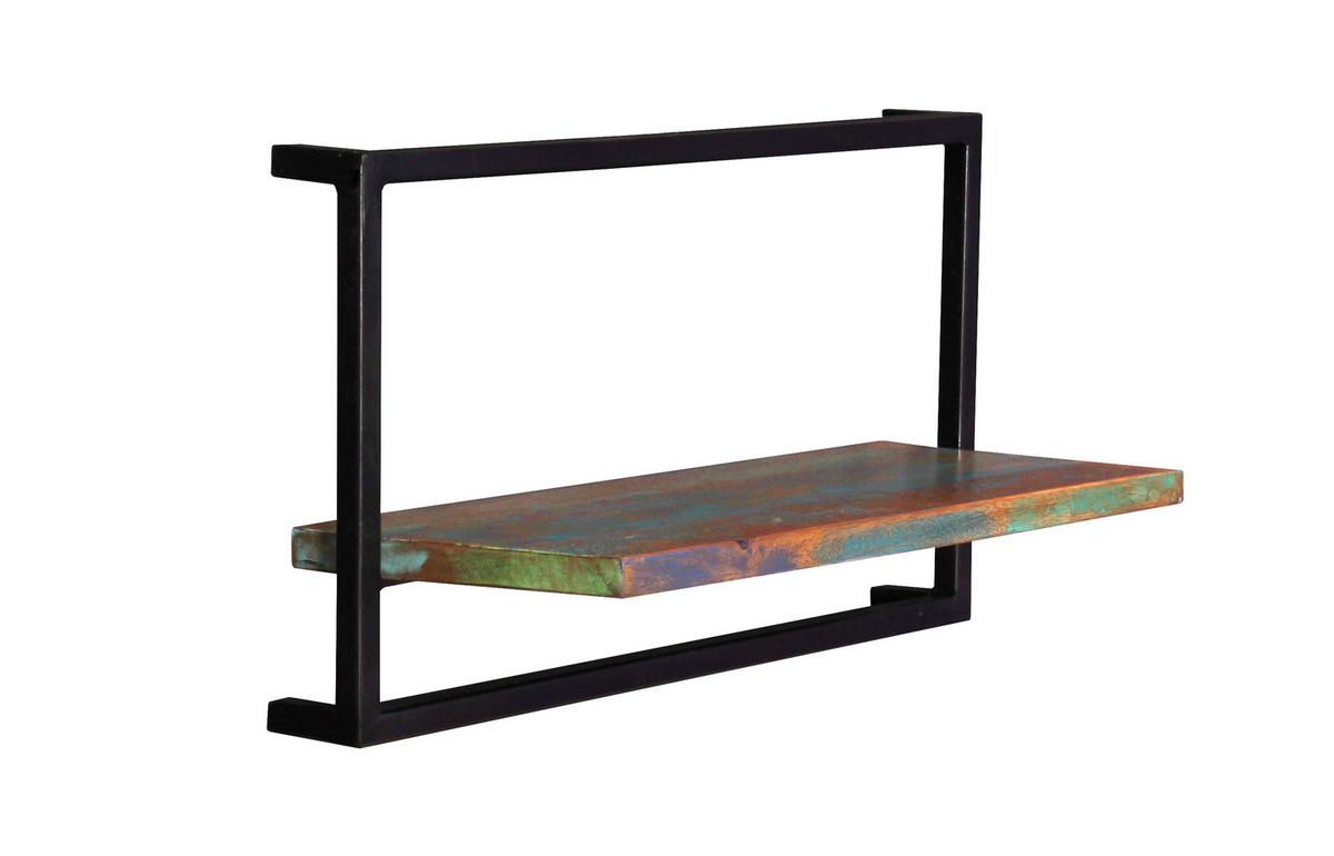 Wandregalset Multicolor/Schwarz B: 90cm - Multicolor/Schwarz, Design, Holz/Metall (90/75/25cm) - MID.YOU