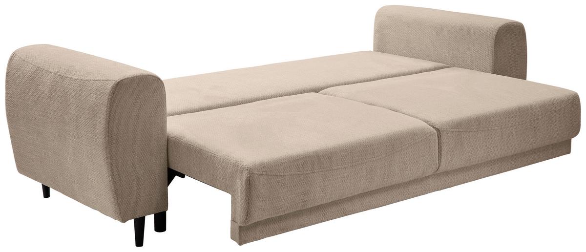 Schlafsofa Siena - Beige/Schwarz, KONVENTIONELL, Textil (245/85/92cm) - Livetastic