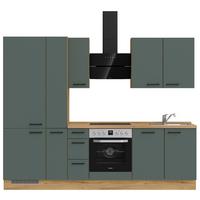 Küchenleerblock Easytouch High-Line, H3 Links - Dunkelgrün/Eichefarben, MODERN, Holzwerkstoff (270cm) - Nobilia