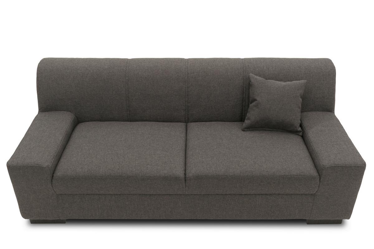 3-Sitzer-Sofa Norma Schwarz/Braun Lederlook - Wengefarben/Schwarz, Design, Textil (212/74/85cm) - MID.YOU