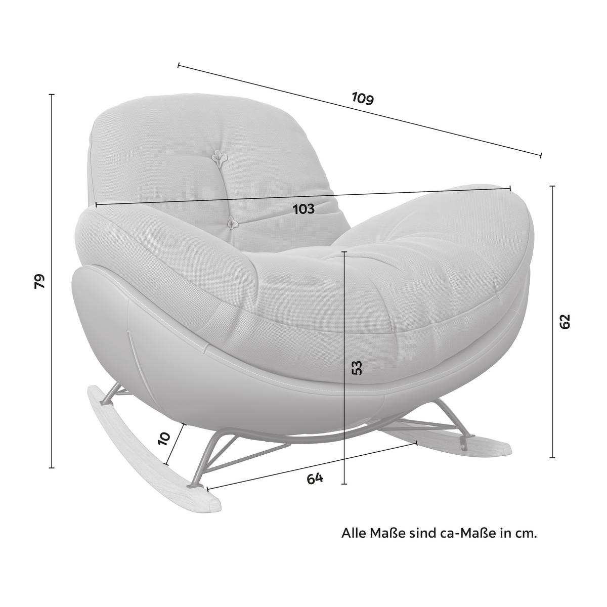 Houpací křeslo ELEA, béžová, max. 140 kg - černá/přírodní barvy, Moderní, kov/dřevo (103/79/109cm) - Bessagi Home