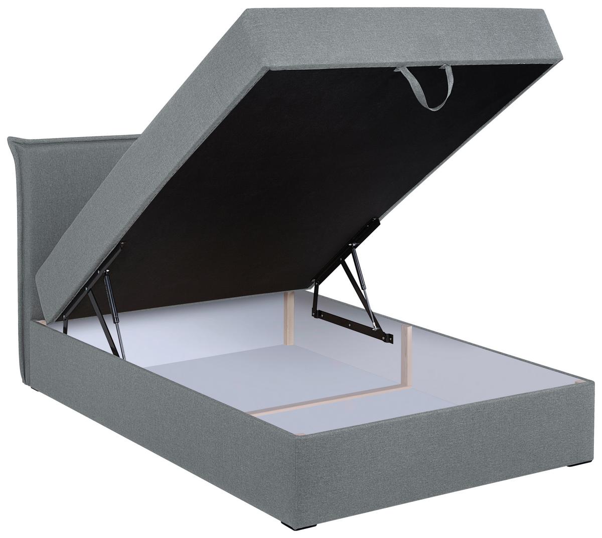 Boxspringbett Jolly 2 120x200 Silberfarben - Silberfarben/Schwarz, MODERN, Holzwerkstoff/Textil (120/200cm)