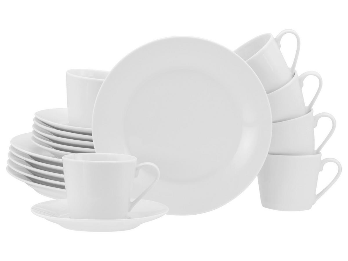 Kaffeeservice Base Weiß, Keramik, 18-Teilig - Weiß, Basics, Keramik - Creatable