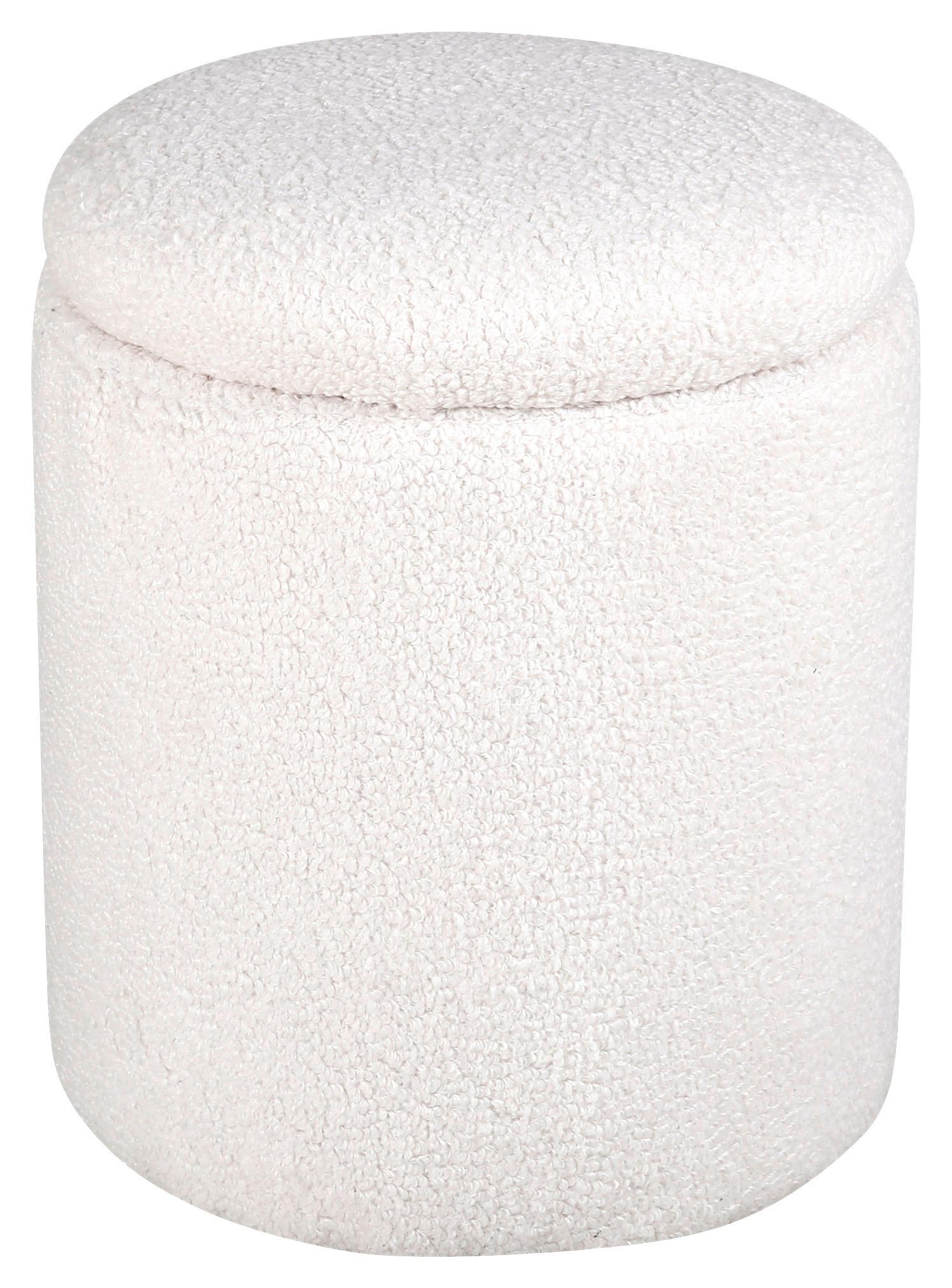 Pouf Limpen - Weiß, Design, Textil (32/40/32cm) - Livetastic