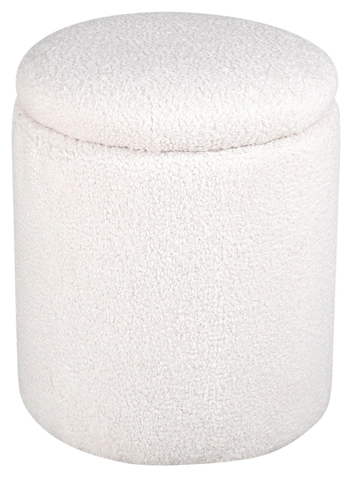 Pouf Limpen - Weiß, Design, Textil (32/40/32cm) - Livetastic