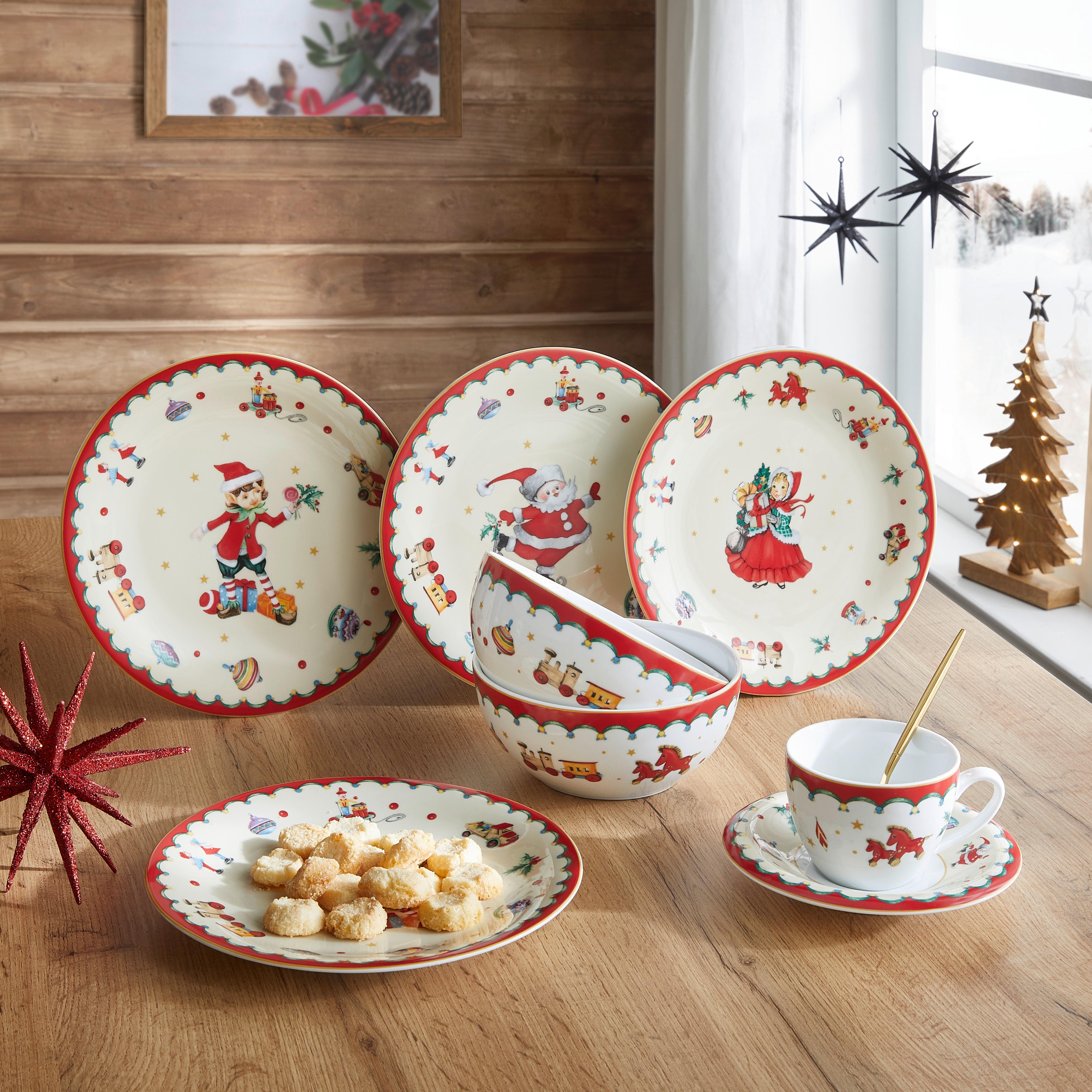 Miska na müsli XMAS - bílá/červená, Konvenční, keramika (15/6,6cm) - Mömax