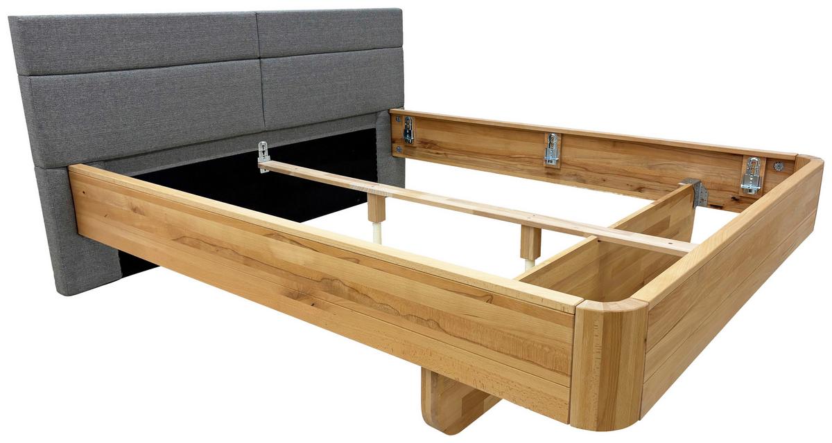 Bett Loom Naturfarben 200x200cm - Beige/Naturfarben, MODERN, Holz/Textil (200/200cm) - MID.YOU