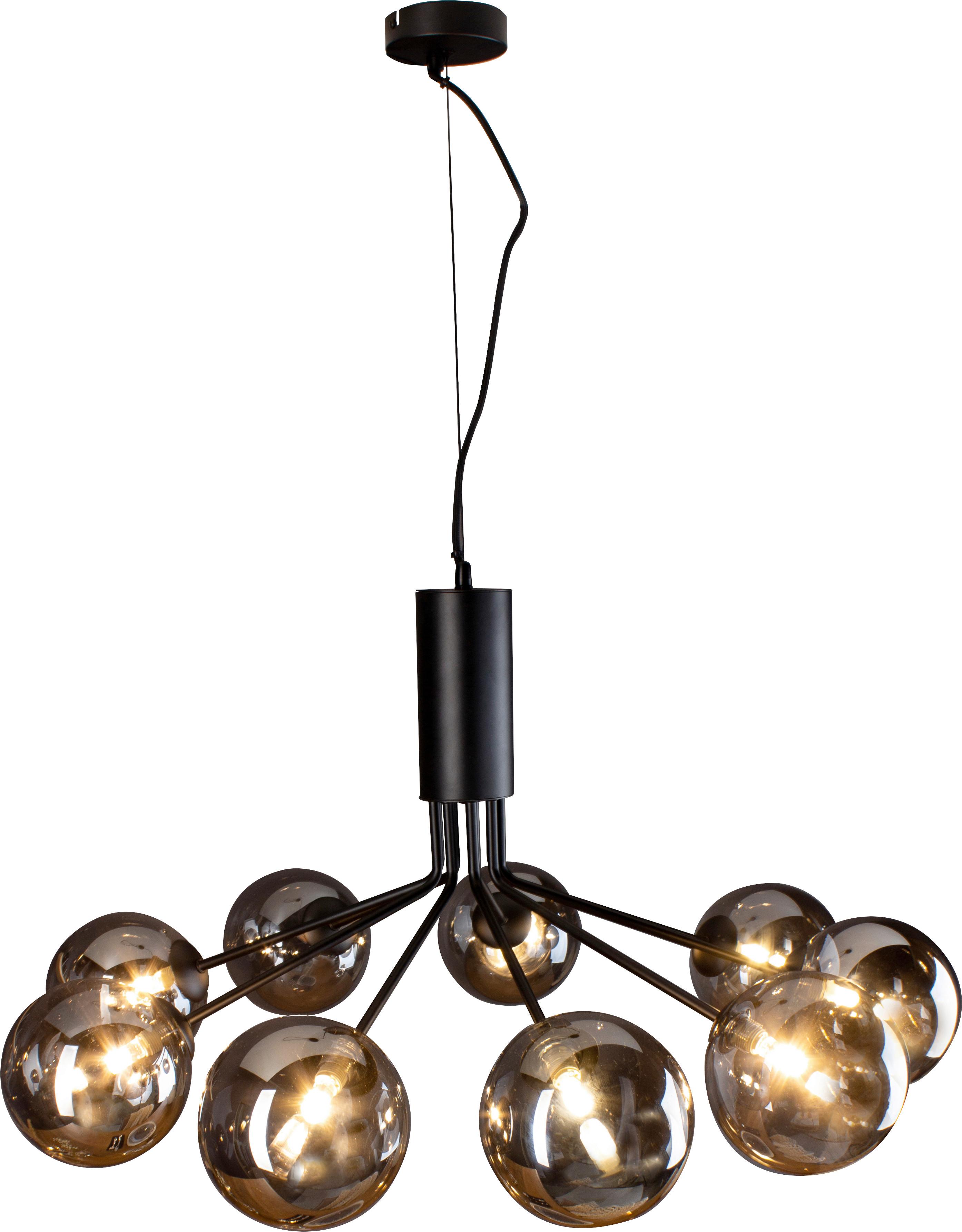 Hängeleuchte 9120-S9 Nero - Schwarz, Design, Glas/Metall (83,4/44,4cm)