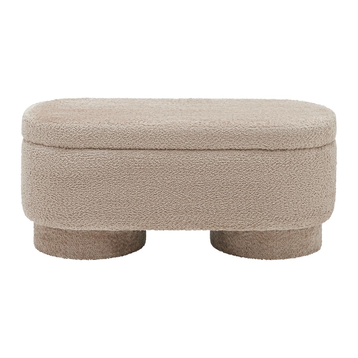 Lavica s úložným priestorom - taupe, Modern, kompozitné drevo/textil (100/43/42cm) - Premium Living