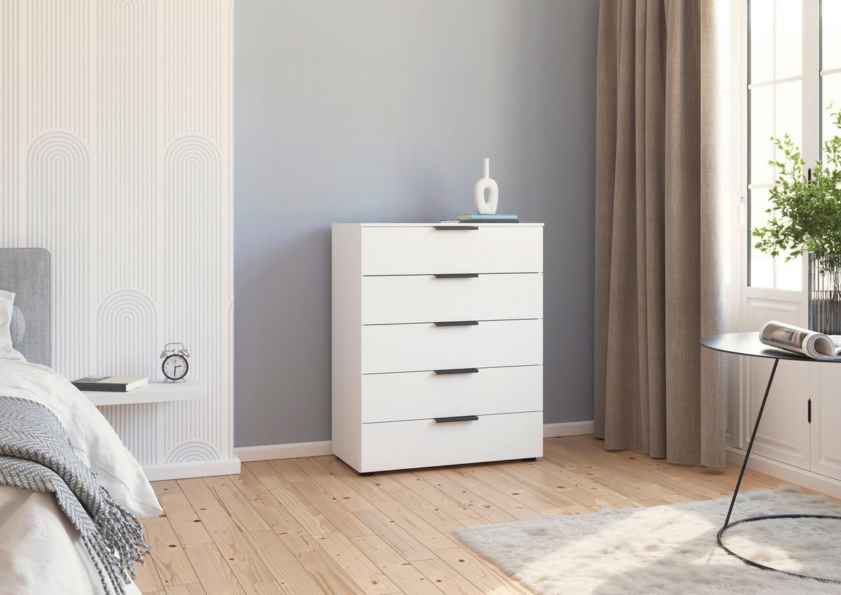 Kommode 80 Cm Flipp Weiß/graphitfarben - Schwarz/Graphitfarben, MODERN, Holzwerkstoff (80/100/42cm) - Rauch Möbel