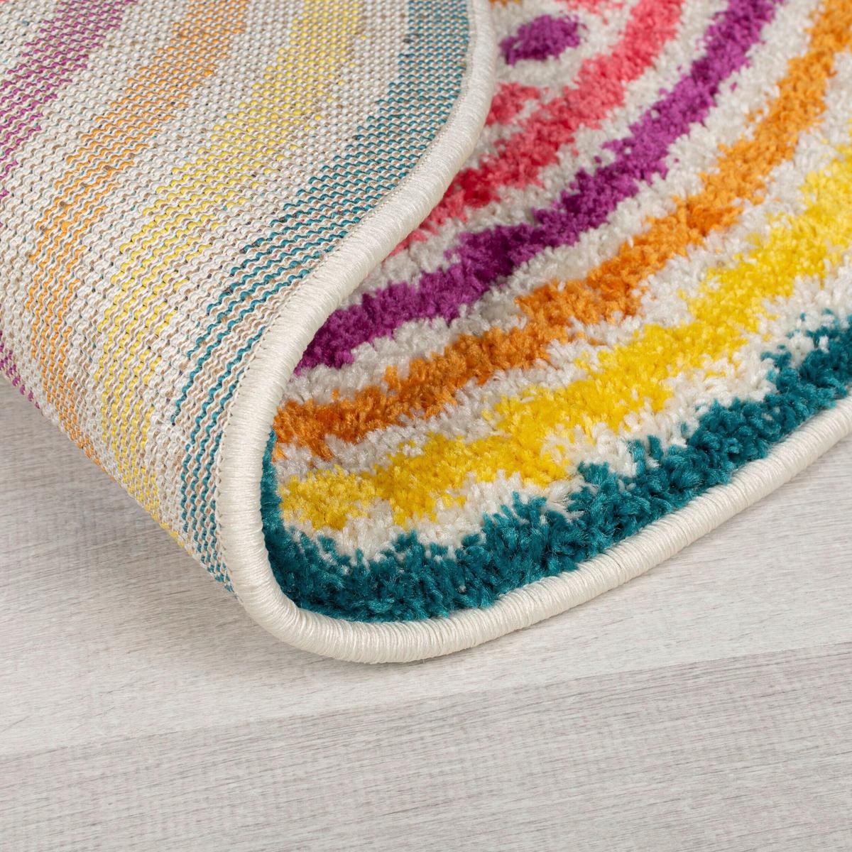 Webteppich Rainbow Spot Shaggy M 100x100 - Multicolor, Basics, Textil (100cm)