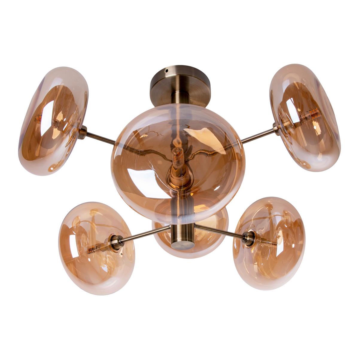 Deckenleuchte Orion - Messingfarben, Basics, Glas/Metall (53/38cm) - Näve