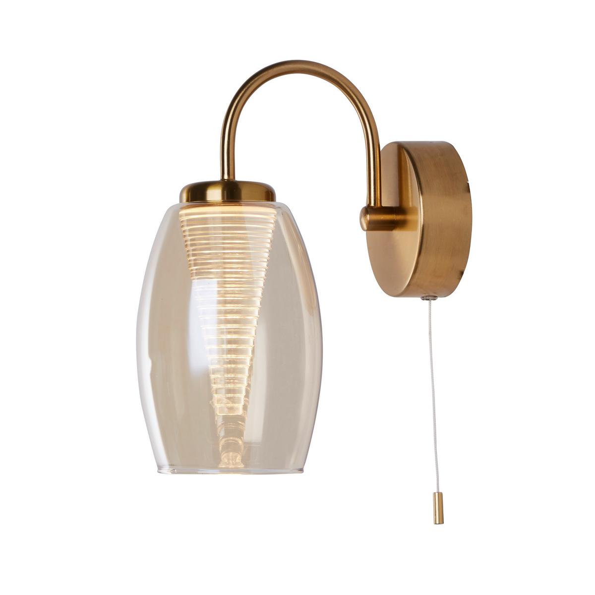 LED-Wandleuchte 97292-1cp Cyclone - Chromfarben, Design, Glas/Metall (11.5/20/26.5cm)