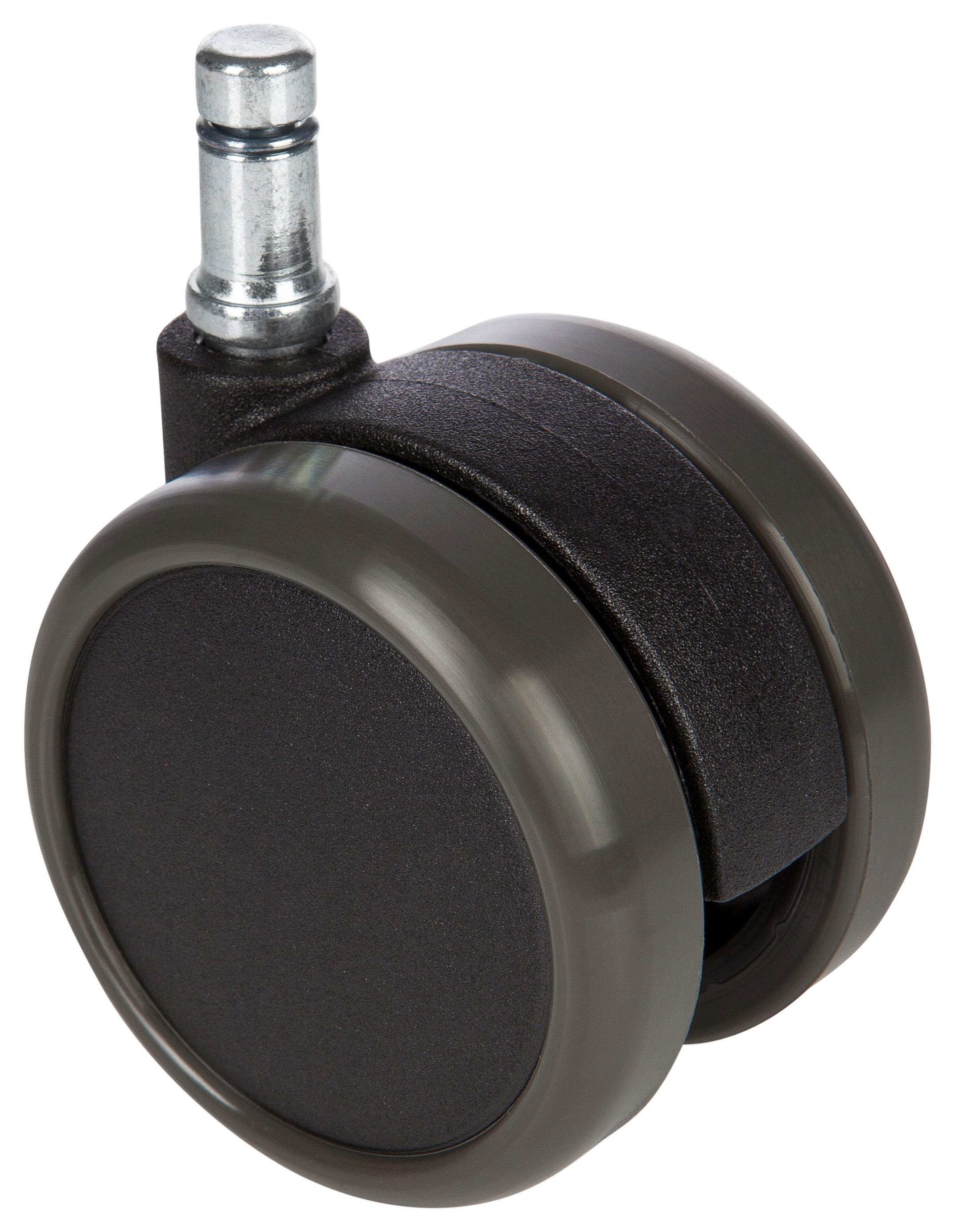 Bürostuhlrollen Rolo Schwarz Ø 6,5 cm 5er-Set - Schwarz, Basics, Kunststoff/Metall (5/7,1/6,5cm) - MID.YOU