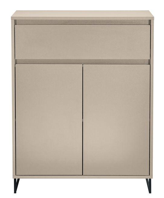 Komoda Cologne, barva kašmírová, š: 80 cm - černá/kašmírová, Design, kov/kompozitní dřevo (80/103/38cm)