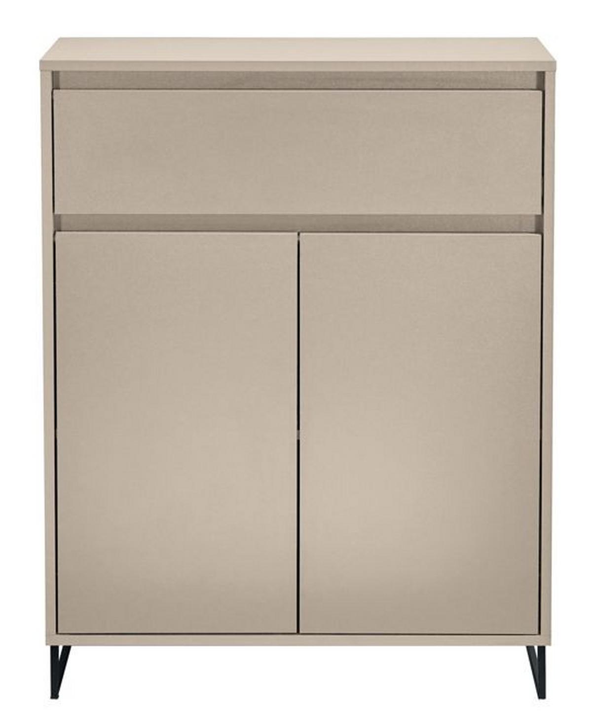 Komoda Cologne, barva kašmírová, š: 80 cm - černá/kašmírová, Design, kov/kompozitní dřevo (80/103/38cm)