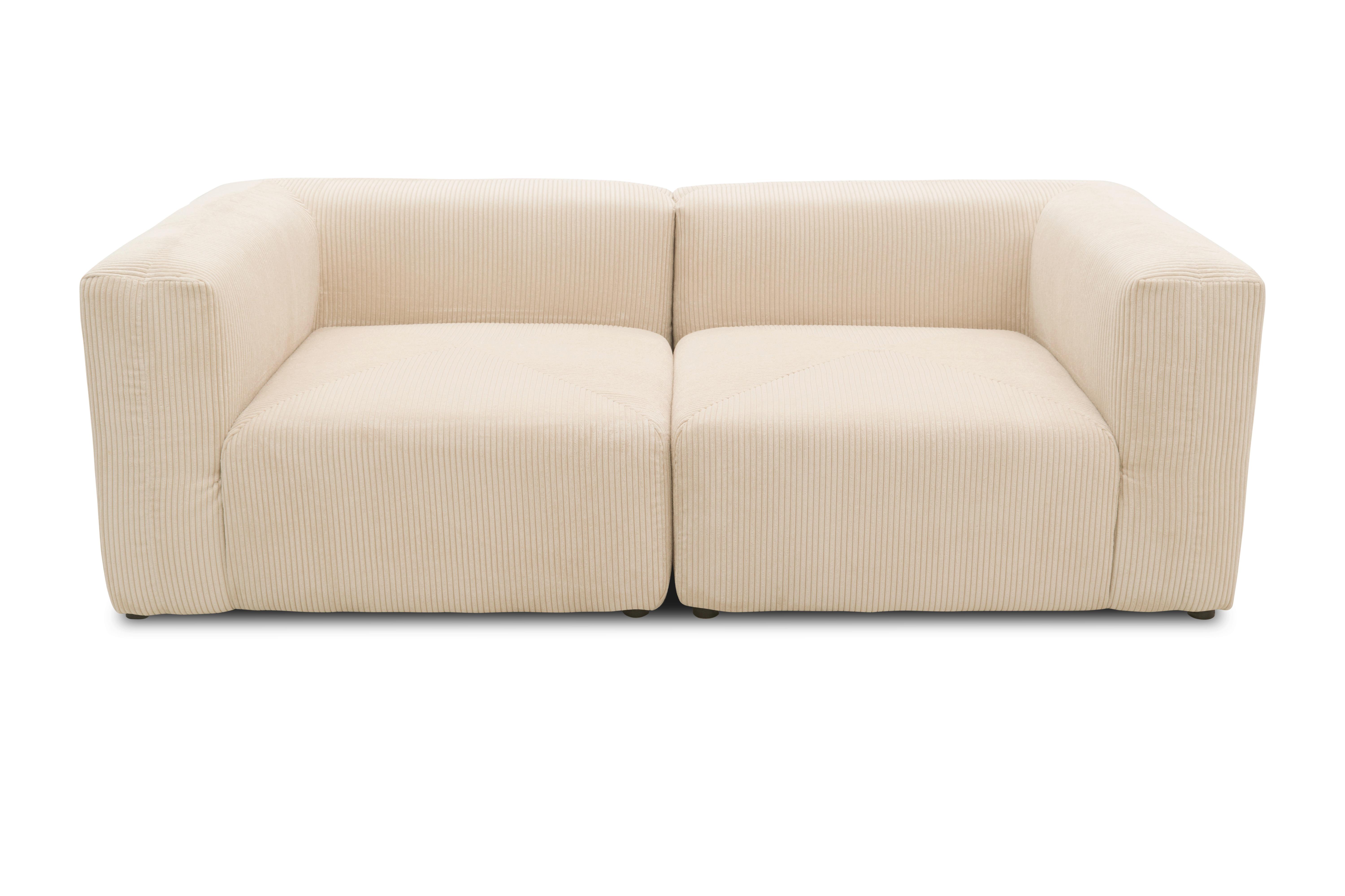 2-sitzer-sofa Creme B: 216 Cm - Creme/Schwarz, Design, Textil (216/69/108cm) - MID.YOU